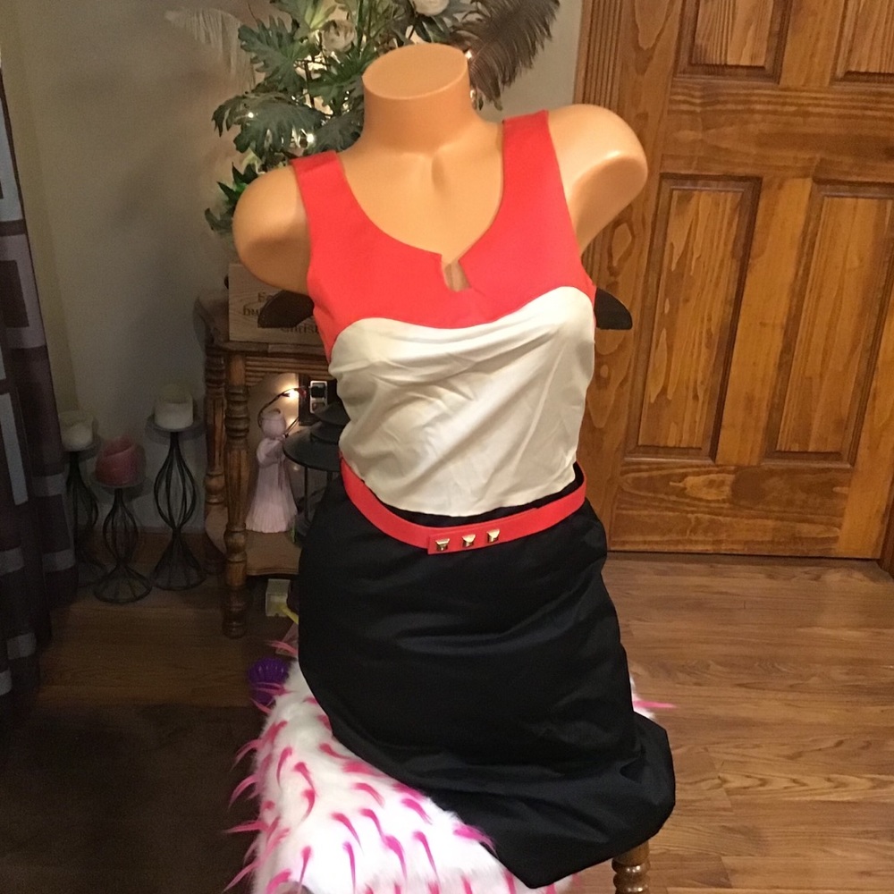 Bebe colorblock sheath dress S NWOT